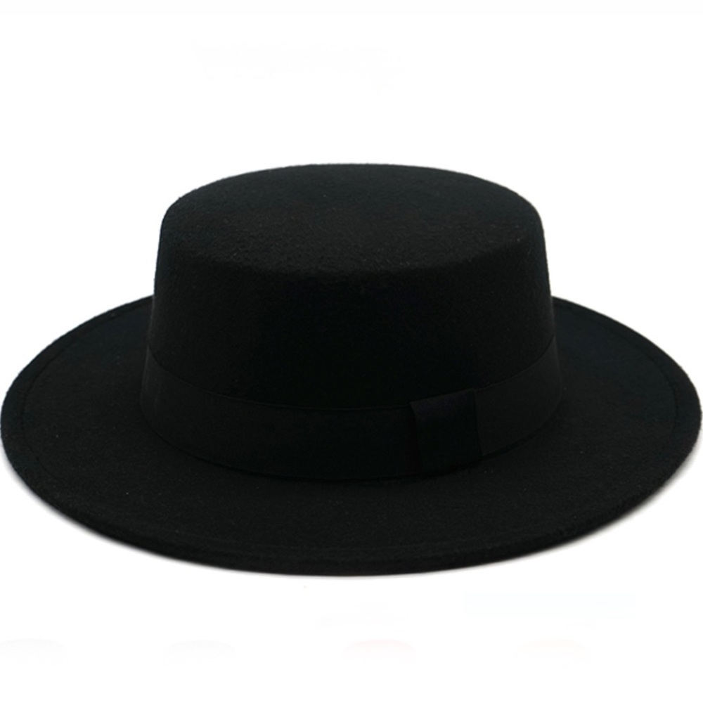 Black Flat Top Black Band Year Around Fashion - Picture 3 of 6